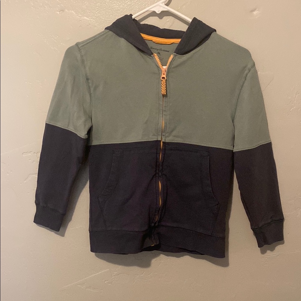 Tommy Bahama Green and Navy Blue Color-Block Hooded Sweatshirt Jacket Youth